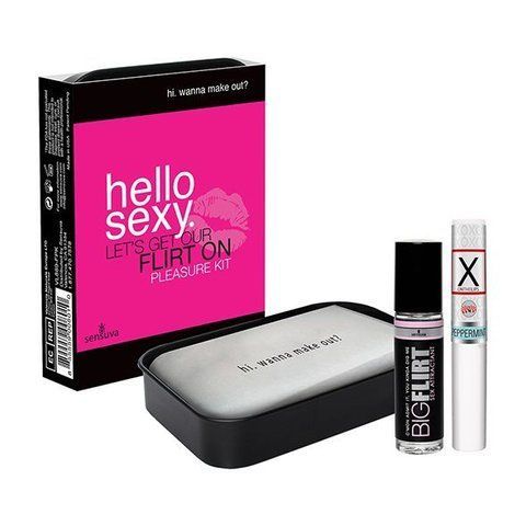 Подарунковий набір для флірту Sensuva Hello Sexy (стимулювальний бальзам для губ та феромони) Да фото