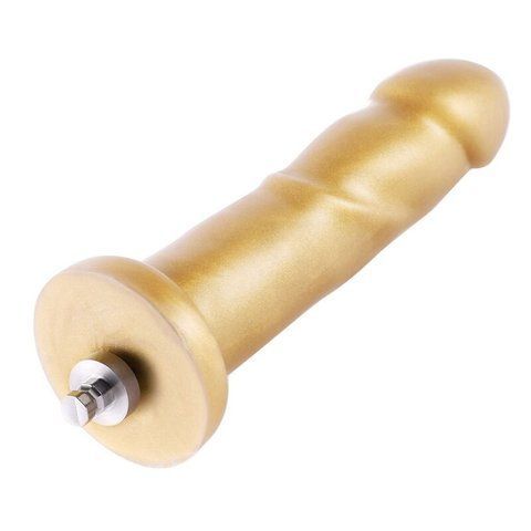 Золотий фалоімітатор Hismith 6.8&Prime; Golden Silicone Dildo, система KlicLok Да фото