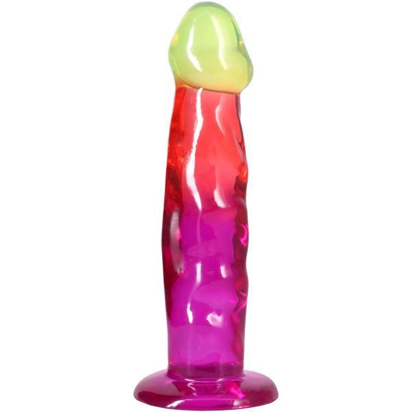 Дилдо Doc Johnson Crystal Jellies - 7.5 Inch Classic Dong - Rainbow SX4490 фото