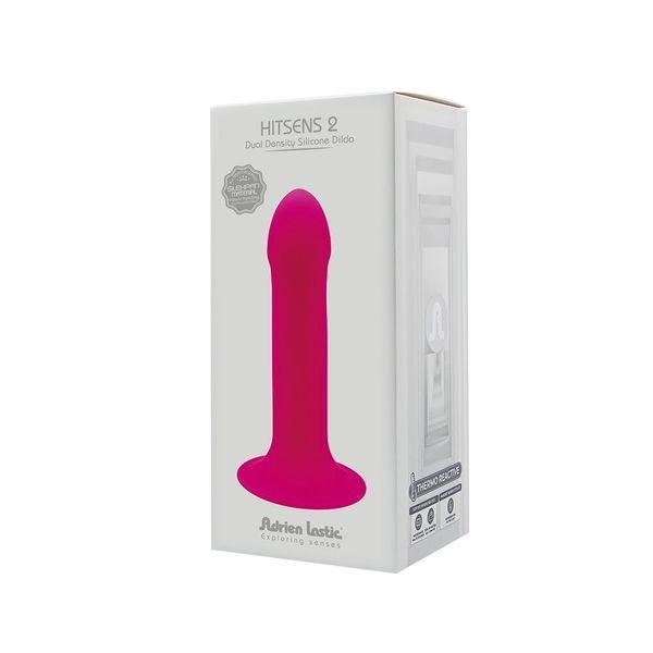Дилдо з присоскою Adrien Lastic Hitsens 2 Pink, відмінно для страпона, макс. діам. 4см, довж. 16,7см Да фото