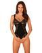 Мереживне боді Obsessive Donna Dream crotchless teddy XL/2XL Black, відкритий доступ Да фото 8