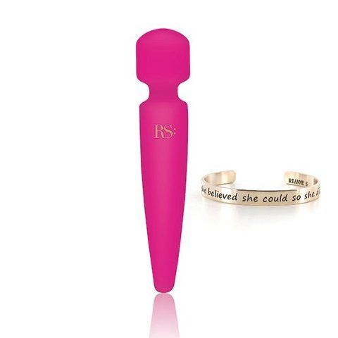 Вібромасажер Rianne S: Bella Mini Wand Rose, 10 режимів, медичний силікон, подарункове паковання Да фото