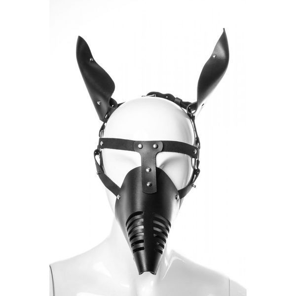 Маска Doberman MLA5 Candy Hero зі шкіри, ручна робота, чорна 30794 фото