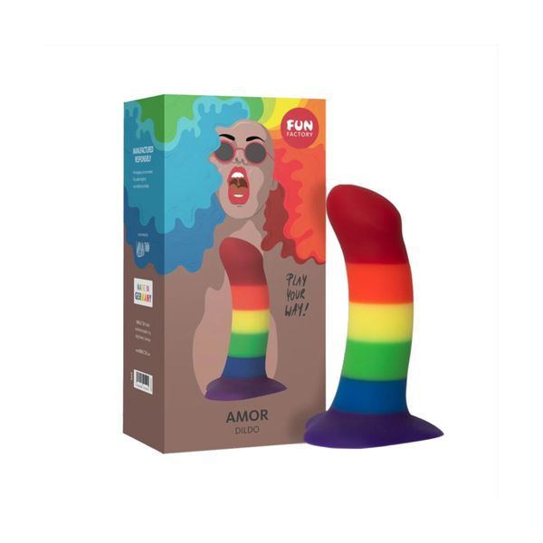 Фалоімітатор Fun Factory AMOR, райдужний, довжина 14,6 см, діаметр 3,7 см, вигнутий SX0983 фото