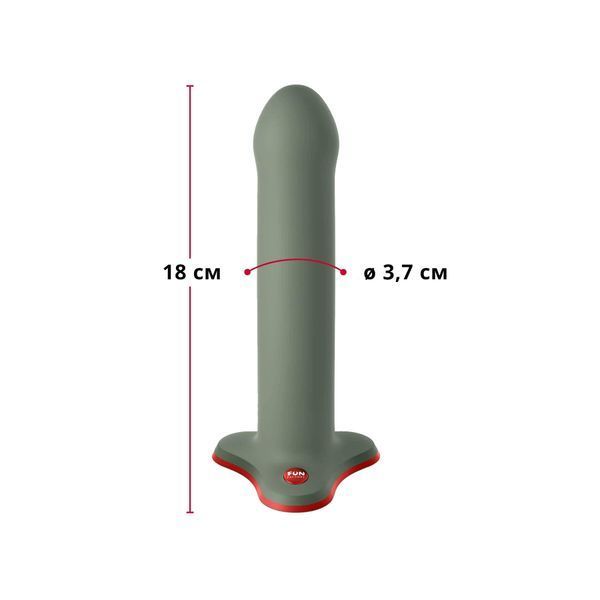 Фалоімітатор Fun Factory MAGNUM, оливковий, дуже гнучкий, довжина 18,3 см, діаметр 3,7 см Да фото