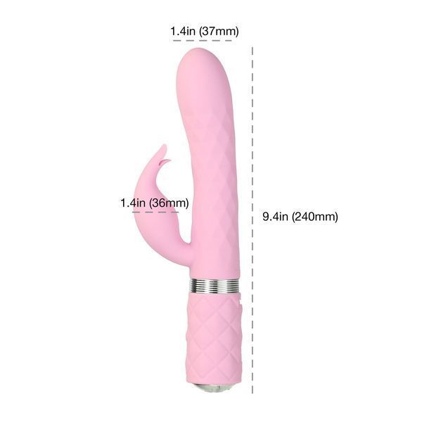 Розкішний кролик з ротацією та вібрацією Pillow Talk Lively Pink, кристал Сваровскі Да фото