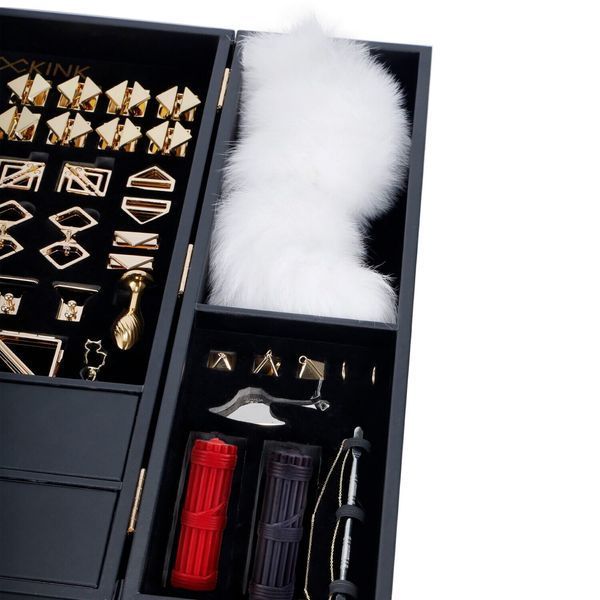 БДСМ-набір LOCKINK All-in-1 BDSM Play Kit, чорний, шкіра з тисненням, предмети для бондажу, шибарі, ваксплею SX0819 фото