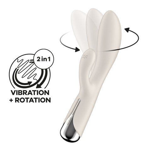 Вібратор-кролик з ротацією Satisfyer Spinning Rabbit 1 Beige, 3 мотори SX0563 фото