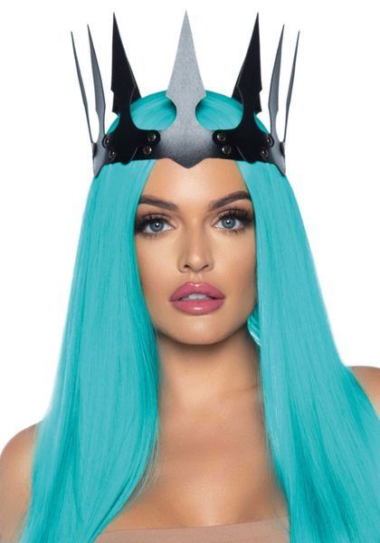 Корона злої королеви Leg Avenue Faux leather spiked crown Black, штучна шкіра, заклепки Да фото