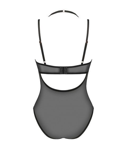 Прозоре боді Obsessive Selinne teddy XS/S Black, дрібна сітка, подвійні бретелі Да фото