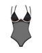Прозоре боді Obsessive Selinne teddy XS/S Black, дрібна сітка, подвійні бретелі Да фото 3