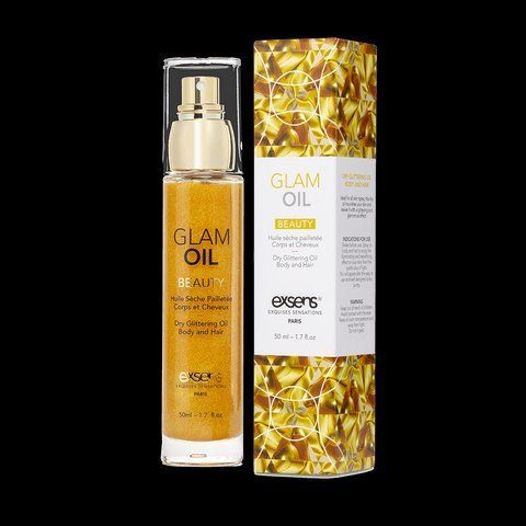 Олія для тіла з блиском EXSENS Glam Oil 50мл, з мигдальною олією, без парабенів і феноксіетанолу Да фото