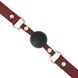Силіконовий кляп Liebe Seele Wine Red Ball Gag, діаметр кульки 4,3 см, ремінь із натуральної шкіри Да фото 3