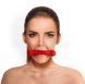 Кляп-палиця на ременях Art of Sex &ndash; Gag Stick Silicon, червоний, натуральна шкіра SO6704 фото 6