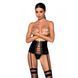 Пояс-корсет з екошкіри Passion CELINE SET L/XL, black, шнурівка, знімні пажі для панчіх, стрінги Да фото 8