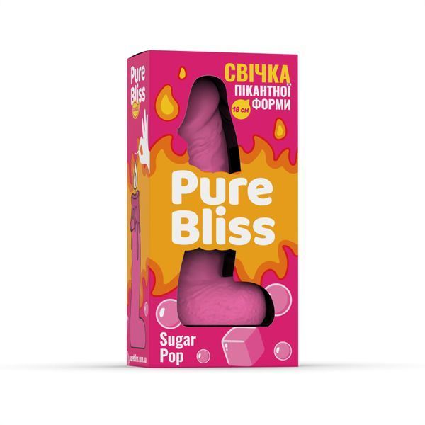 Ароматна свічка пікантної форми Pure Bliss Pink Sugar Pop (Жуйка) 18 см Да фото