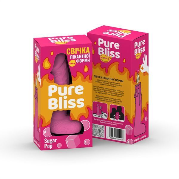 Ароматна свічка пікантної форми Pure Bliss Pink Sugar Pop (Жуйка) 18 см Да фото