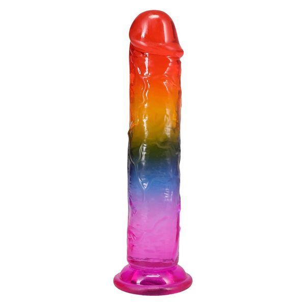 Дилдо Doc Johnson Crystal Jellies - 7.5 Inch Dong - Rainbow SX4444 фото
