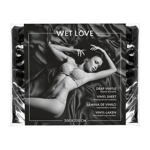 Простирадло з вінілу Fetish Tentation Black 220x200, чорне Да фото