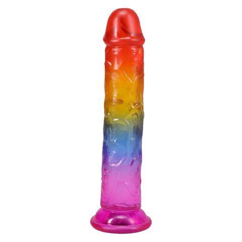 Дилдо Doc Johnson Crystal Jellies - 7 Inch Сlassic Dong - Rainbow SX4447 фото