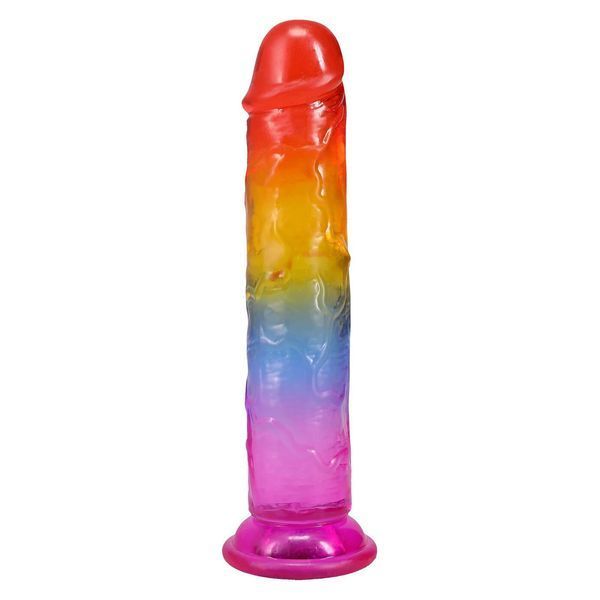 Дилдо Doc Johnson Crystal Jellies - 7 Inch Сlassic Dong - Rainbow SX4447 фото
