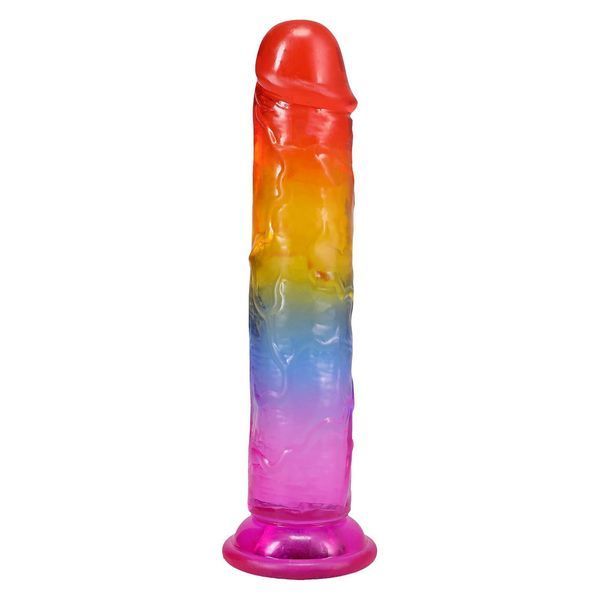 Дилдо Doc Johnson Crystal Jellies - 7 Inch Сlassic Dong - Rainbow SX4447 фото