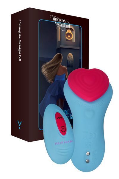 Вібратор у трусики FairyGasm HeartGem blue, на магніті, пульт ДК Да фото
