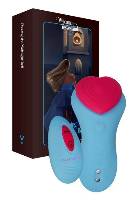 Вібратор у трусики FairyGasm HeartGem blue, на магніті, пульт ДК Да фото