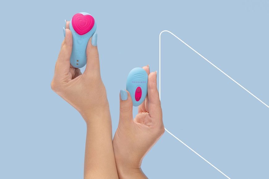 Вібратор у трусики FairyGasm HeartGem blue, на магніті, пульт ДК Да фото